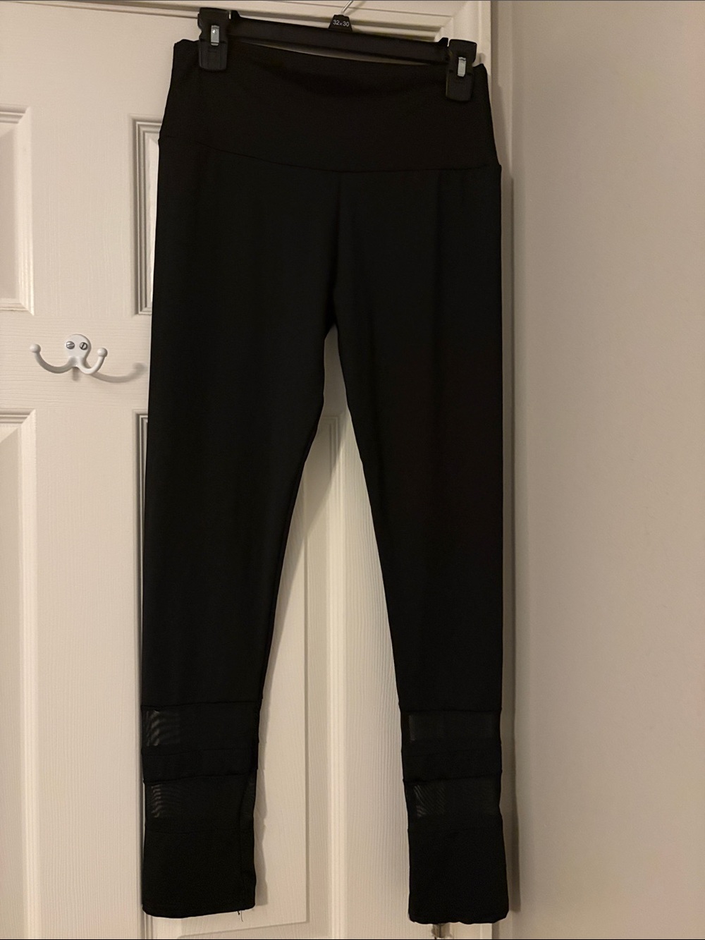 Black Mesh Detail Leggings